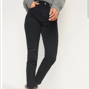 Old Navy Women's Straight High Rise Secret Slim Pockets Black‎ Jeans Size 8